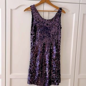 Purple Sequin Cocktail Dress